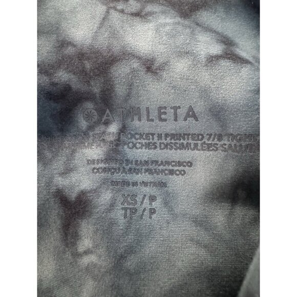 Athleta Women’s XS Salutation Stash Pocket II  7/8 Teal Green Tie Dye Leggings - Picture 4 of 8